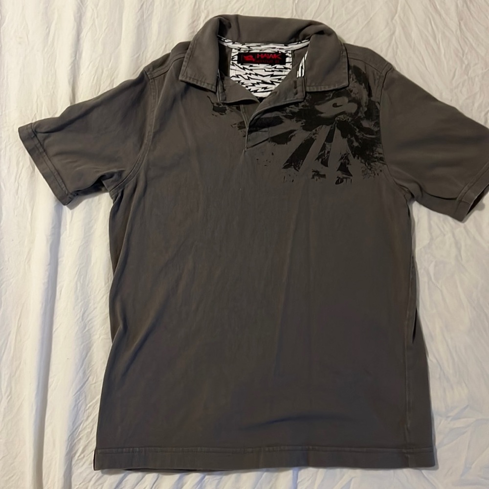 Dark gray tony hawk polo shirt